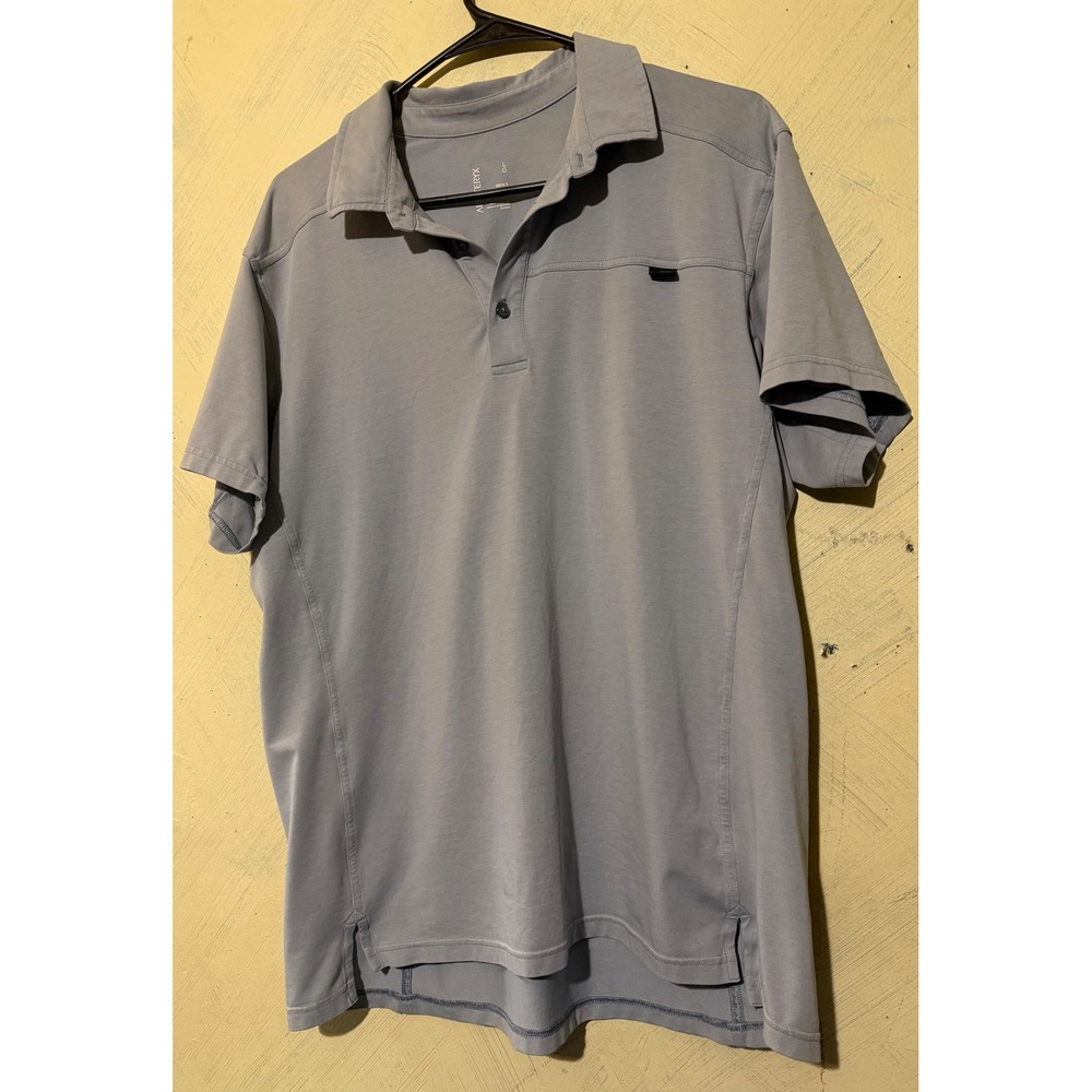Arcteryx Mens Captive Polo Shirt Gray Short Sleeve Technical Hiking Large